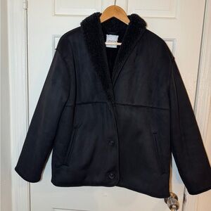 Wilfred by Aritzia Black Faux Shearling Jacket - M